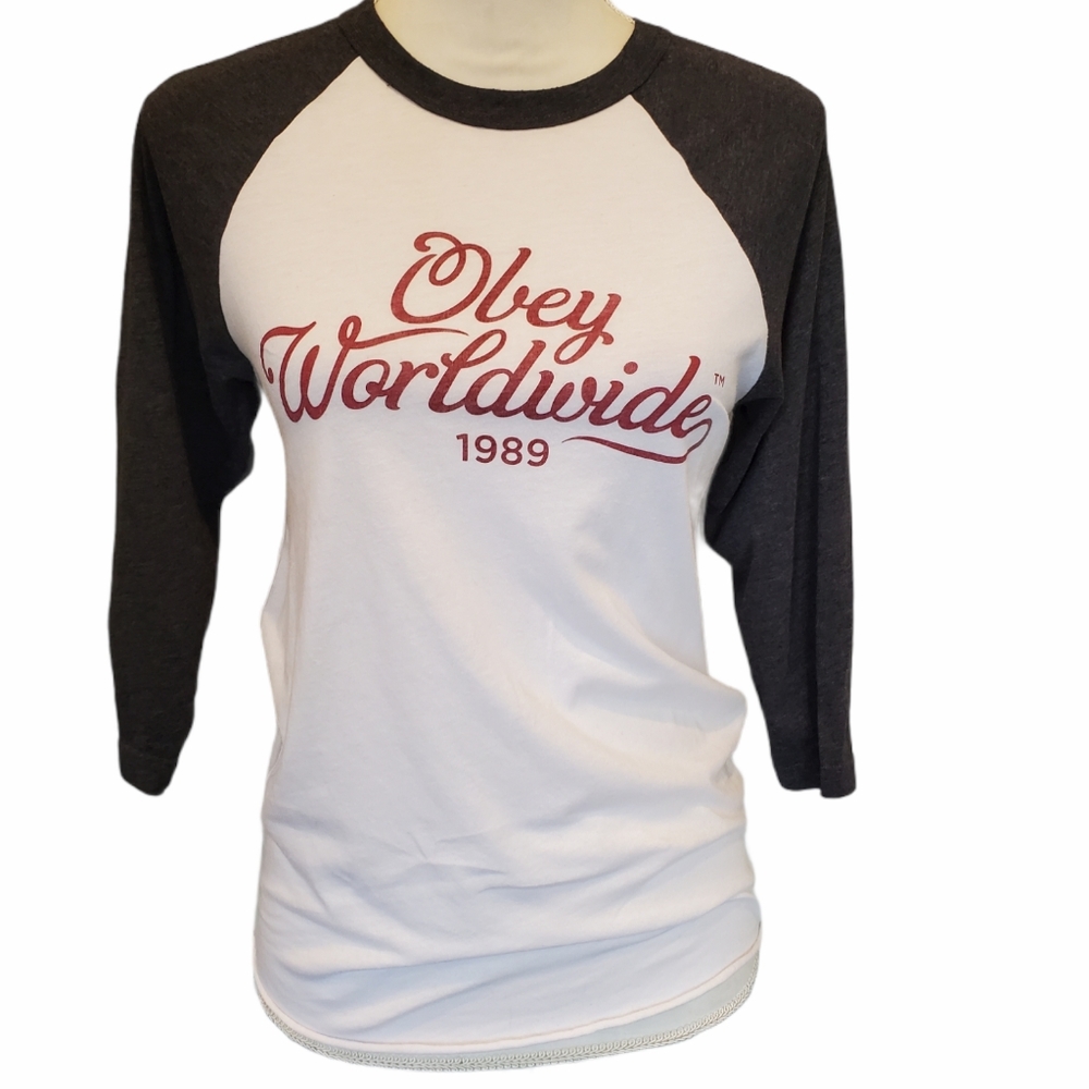 Obey Black and White Long Sleeve Tee